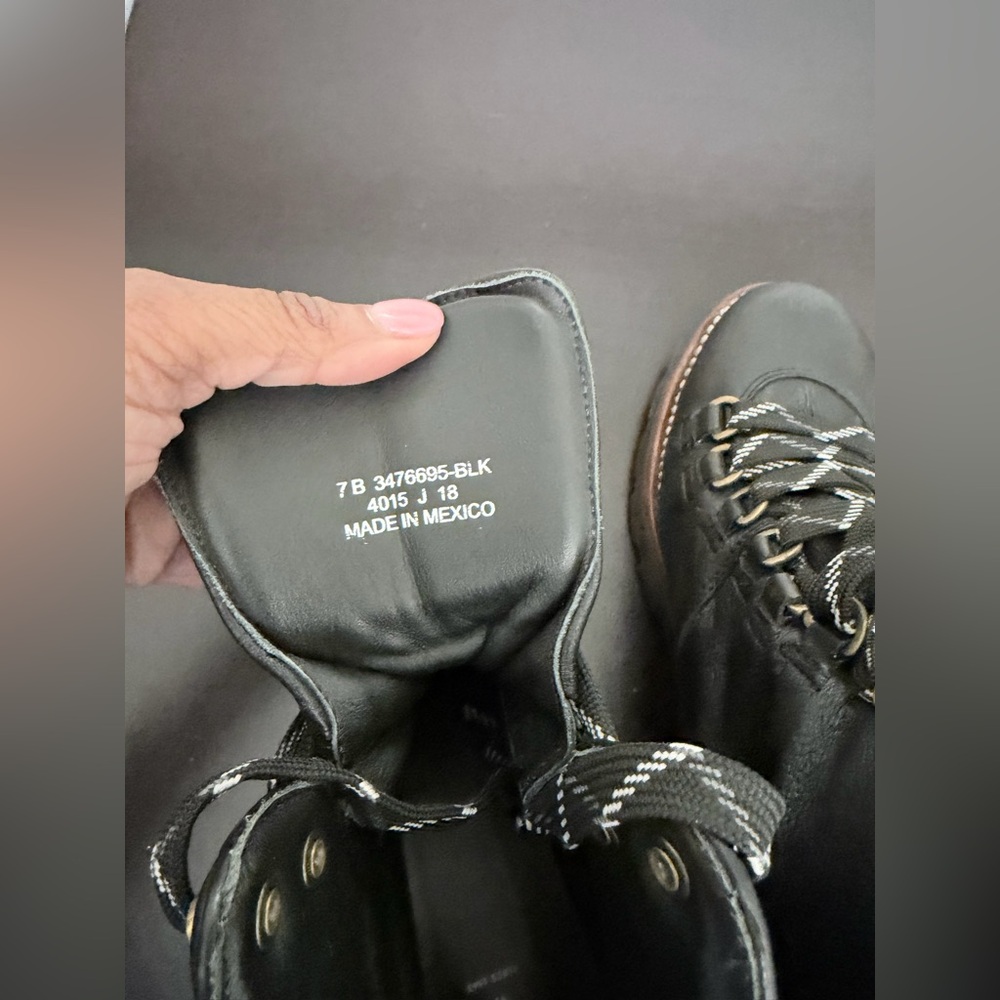 Frye Black Hiker Lace Up Leather Boots 7 - Picture 5 of 5